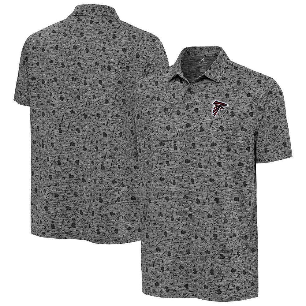 Men's Antigua Heather Black Atlanta Falcons Relentless Polo, Size: 3XL, Charco Product Image