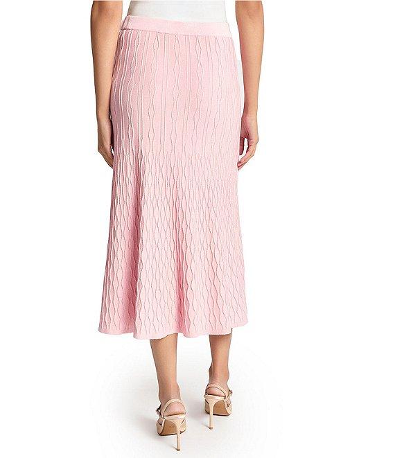 MISOOK Geometric Knit Flare Midi Skirt Product Image