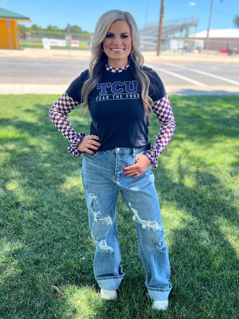 Sterling Kreek Pep Rally Purple Mesh Top Product Image