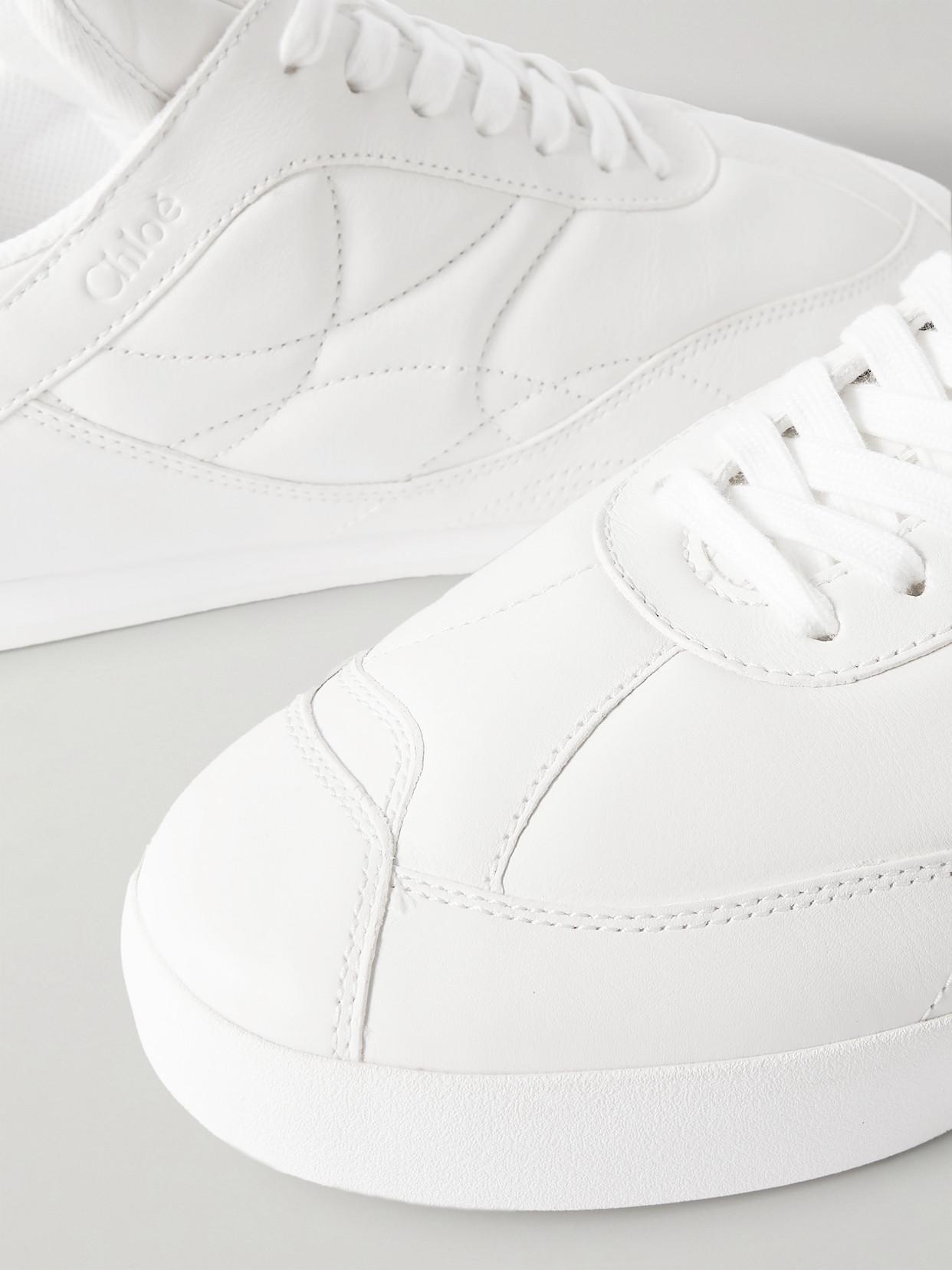 CHLOÉ Womens Chloe Kick Brand-patch Leather Low-top Trainers In White Product Image