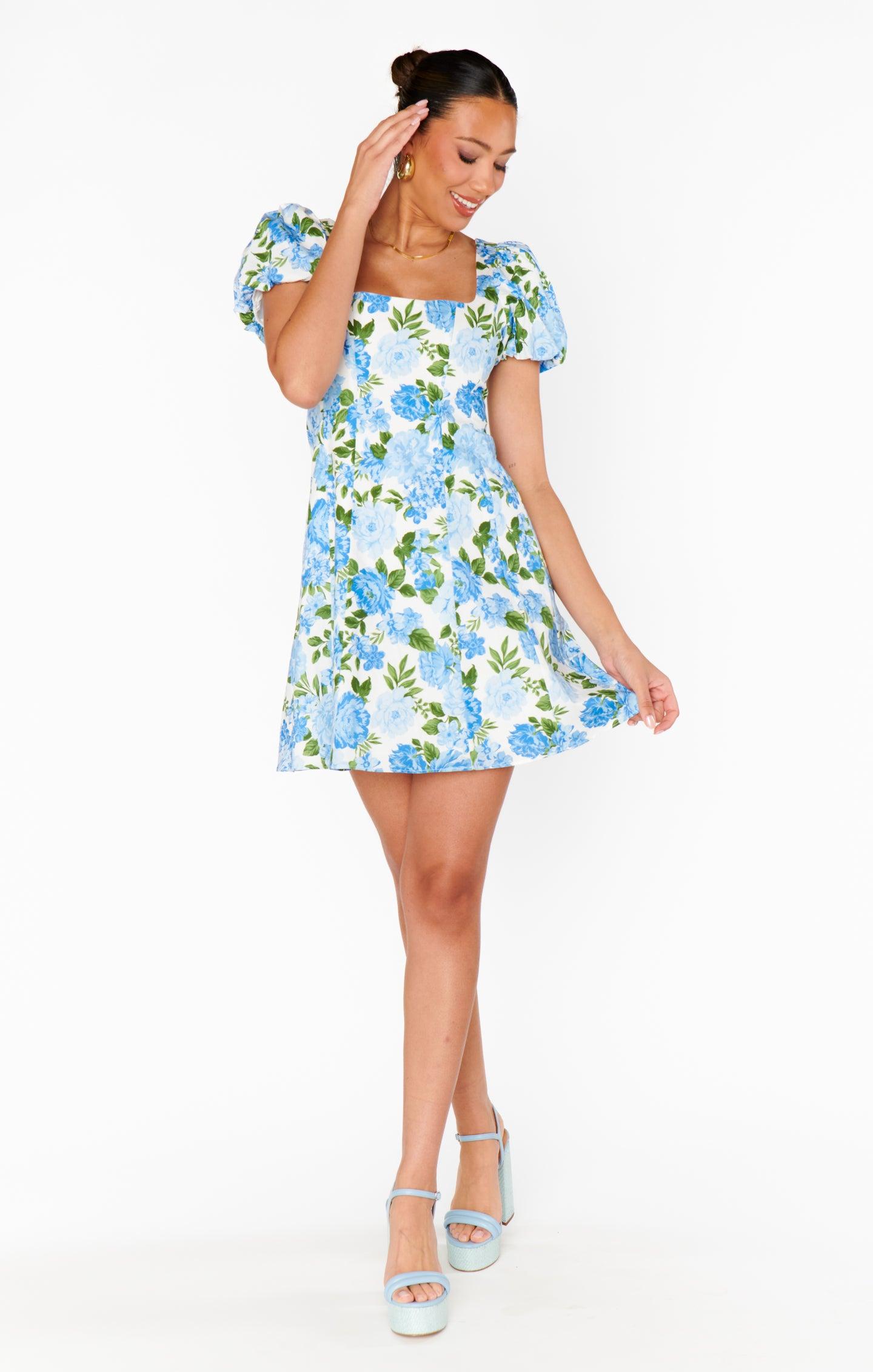 Mia Dress ~ Cottage Floral Blue Product Image