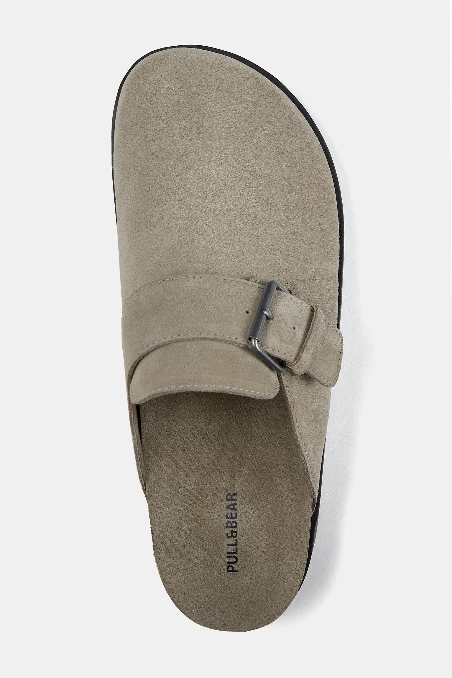 Leather clogs with buckle Product Image