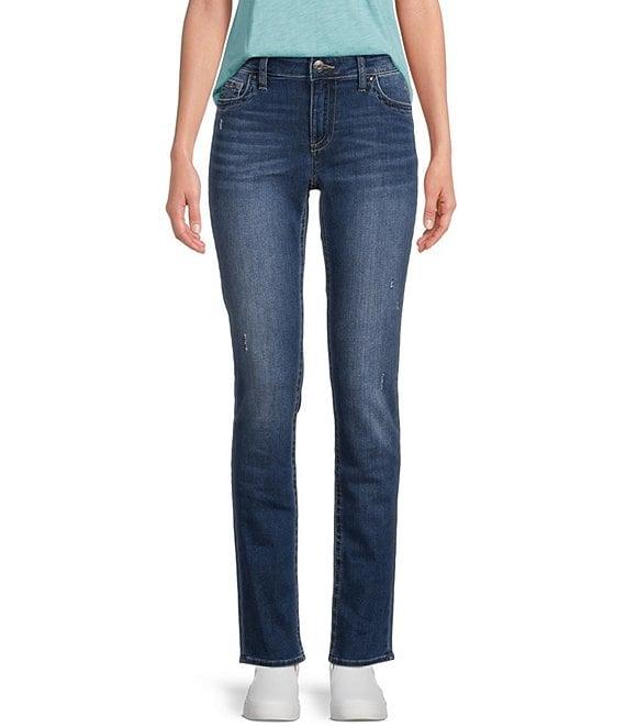KUT from the Kloth Petite Size Stevie Slight Knicking Straight Leg Jeans Product Image