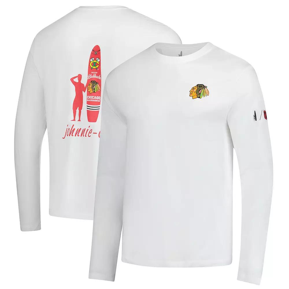 Men's johnnie-O White Chicago Blackhawks Adam Long Sleeve T-Shirt,  Product Image