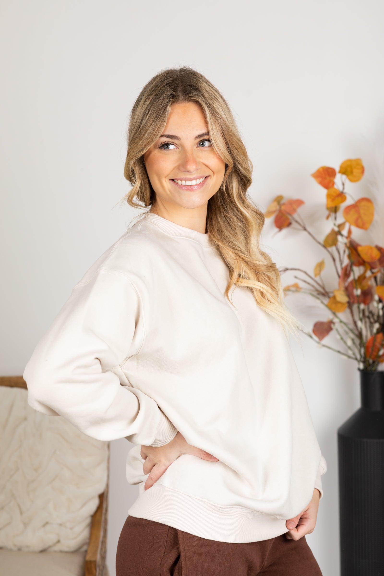 Fleece Round Neck Sweatshirt Product Image