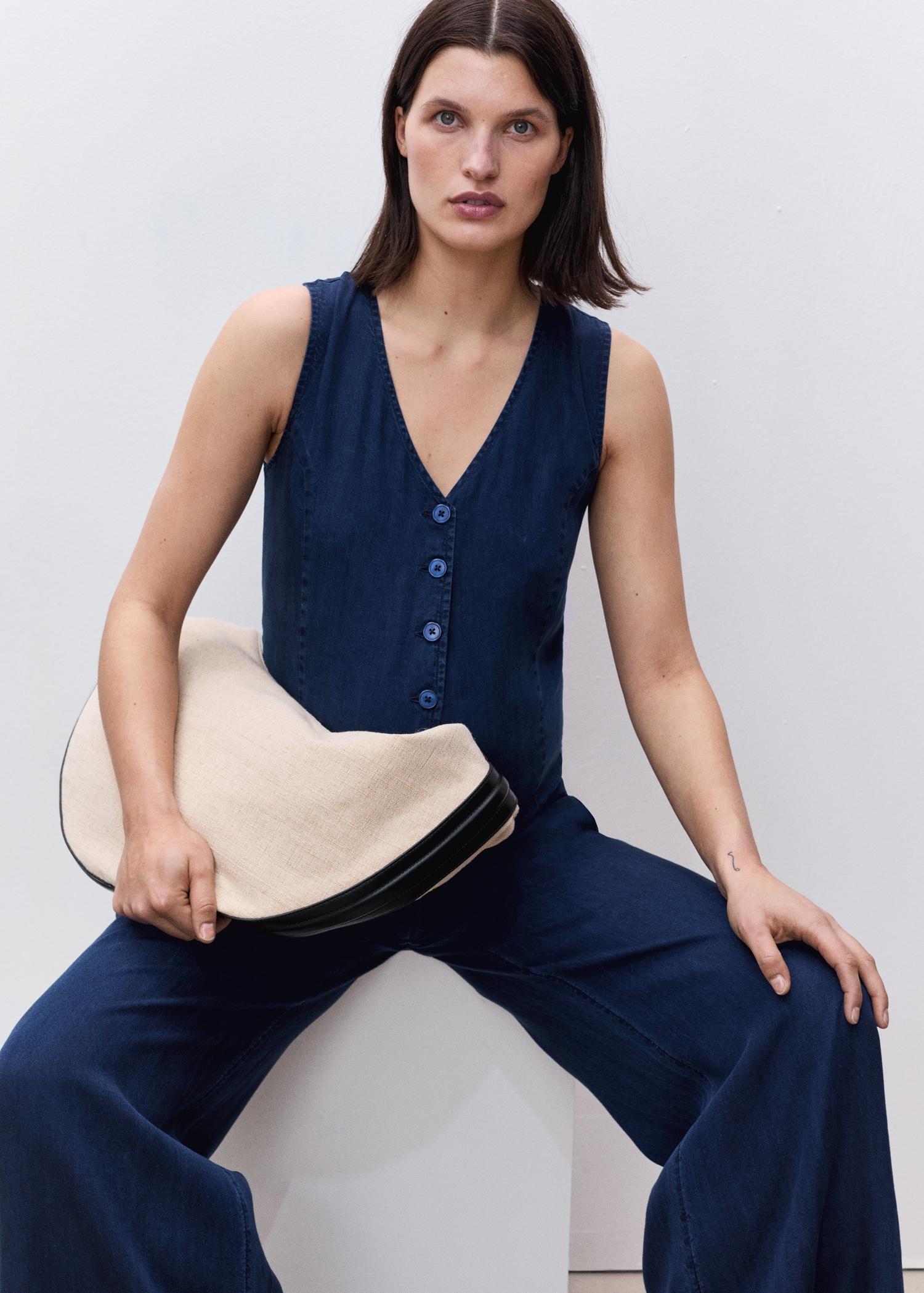 Lyocell maternity jumpsuit - Women | MANGO USA Product Image