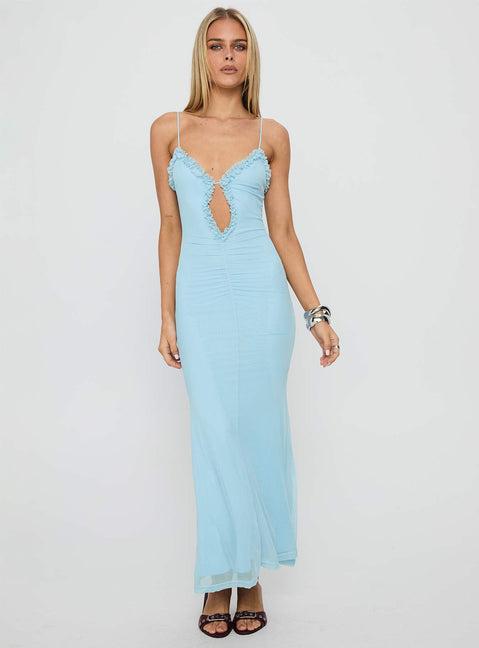 Capisce Maxi Dress Light Blue Product Image