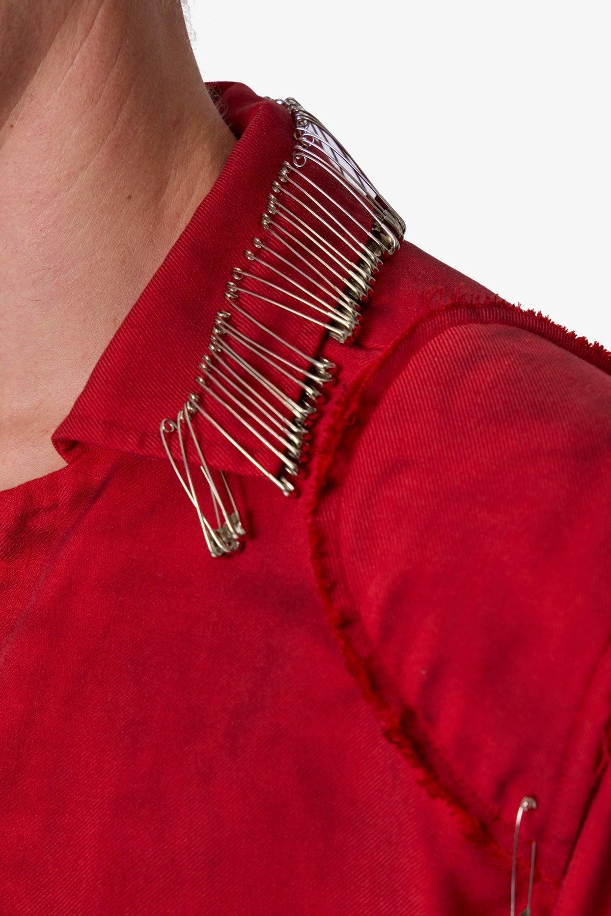 Safety Pin Jacket - Red Product Image