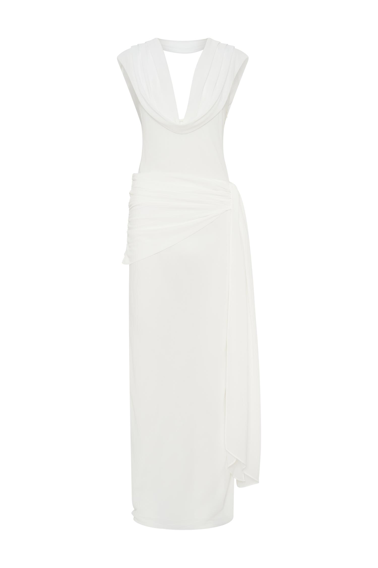 Giulia Chiffon Draped Maxi Dress - White Product Image