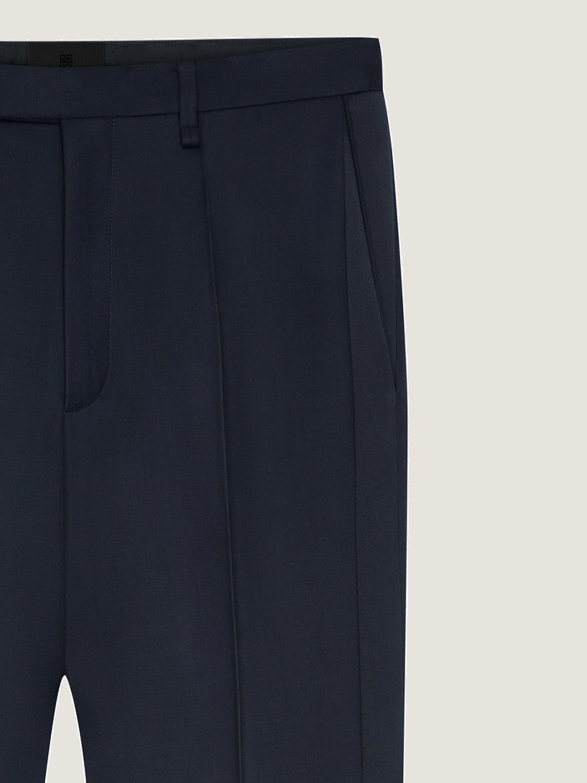 Flare tailored pants in wool with satin bands Product Image