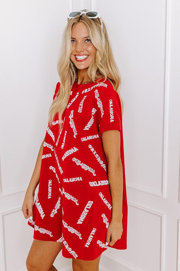 School Spirit Sequin Embroidered Mini Dress in Oklahoma Product Image