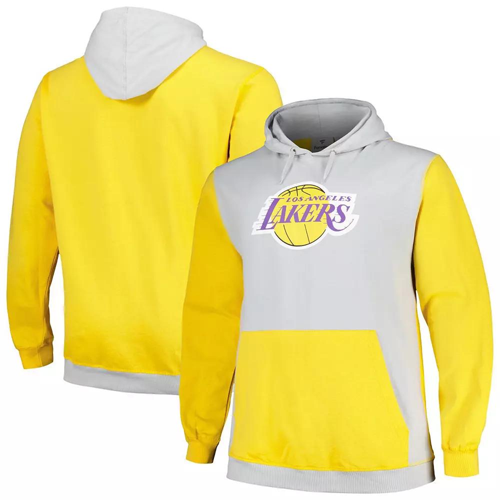 Men's Fanatics Branded Gold/Silver Los Angeles Lakers Big & Tall Primary Arctic Pullover Hoodie, Size: XLT Product Image