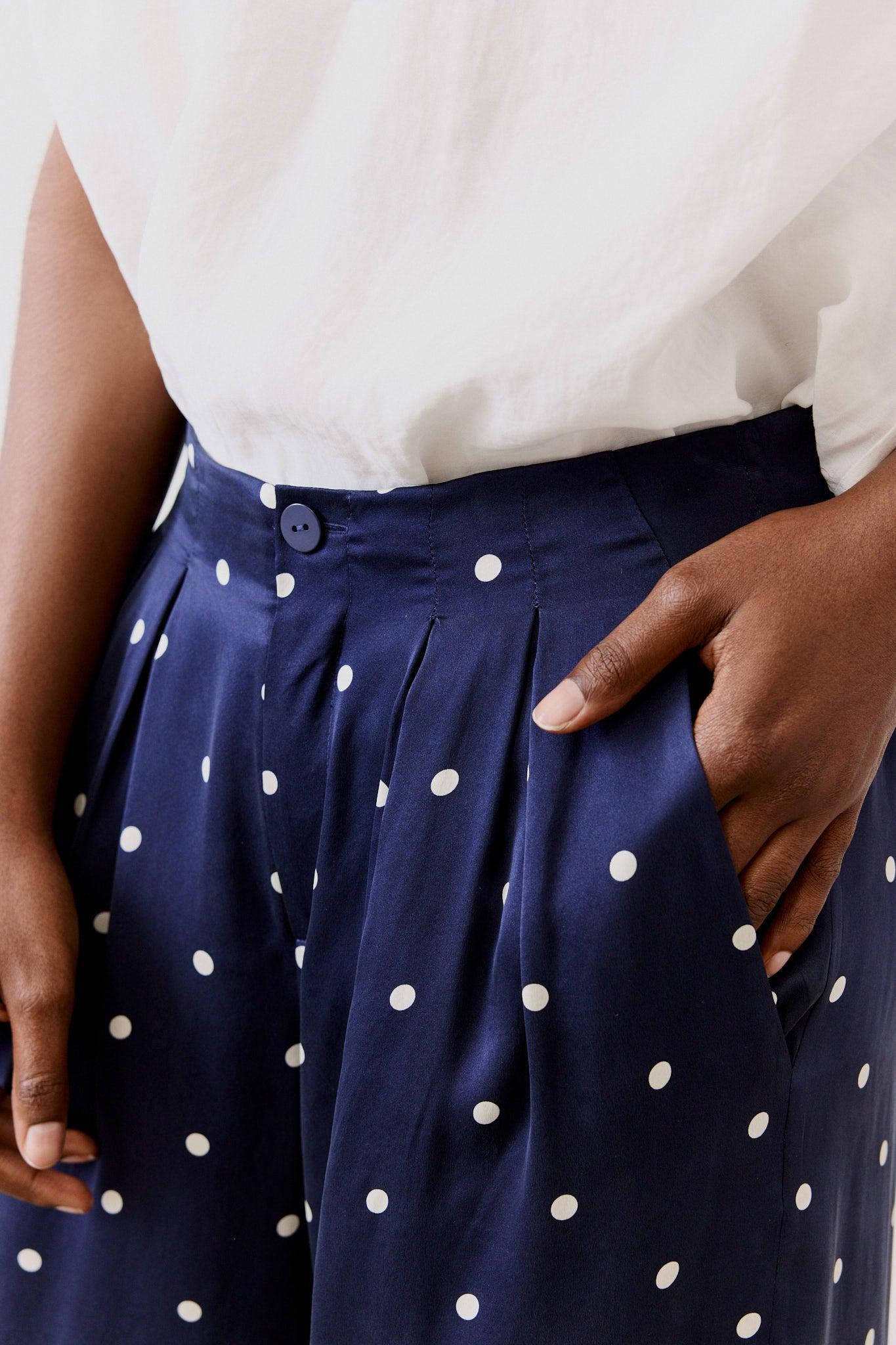 Easy Washable Silk Wide Leg Trousers Product Image