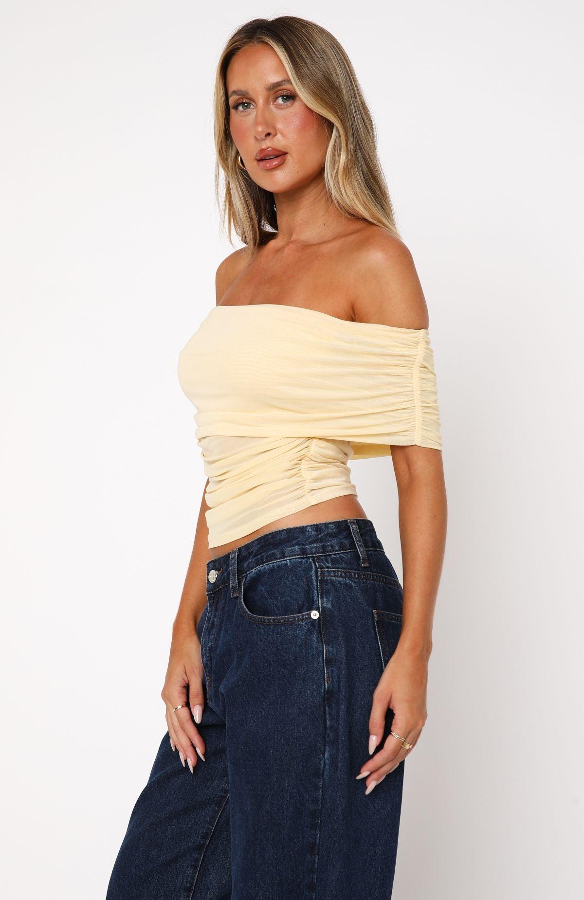 Show Out Mesh Top Lemon Product Image