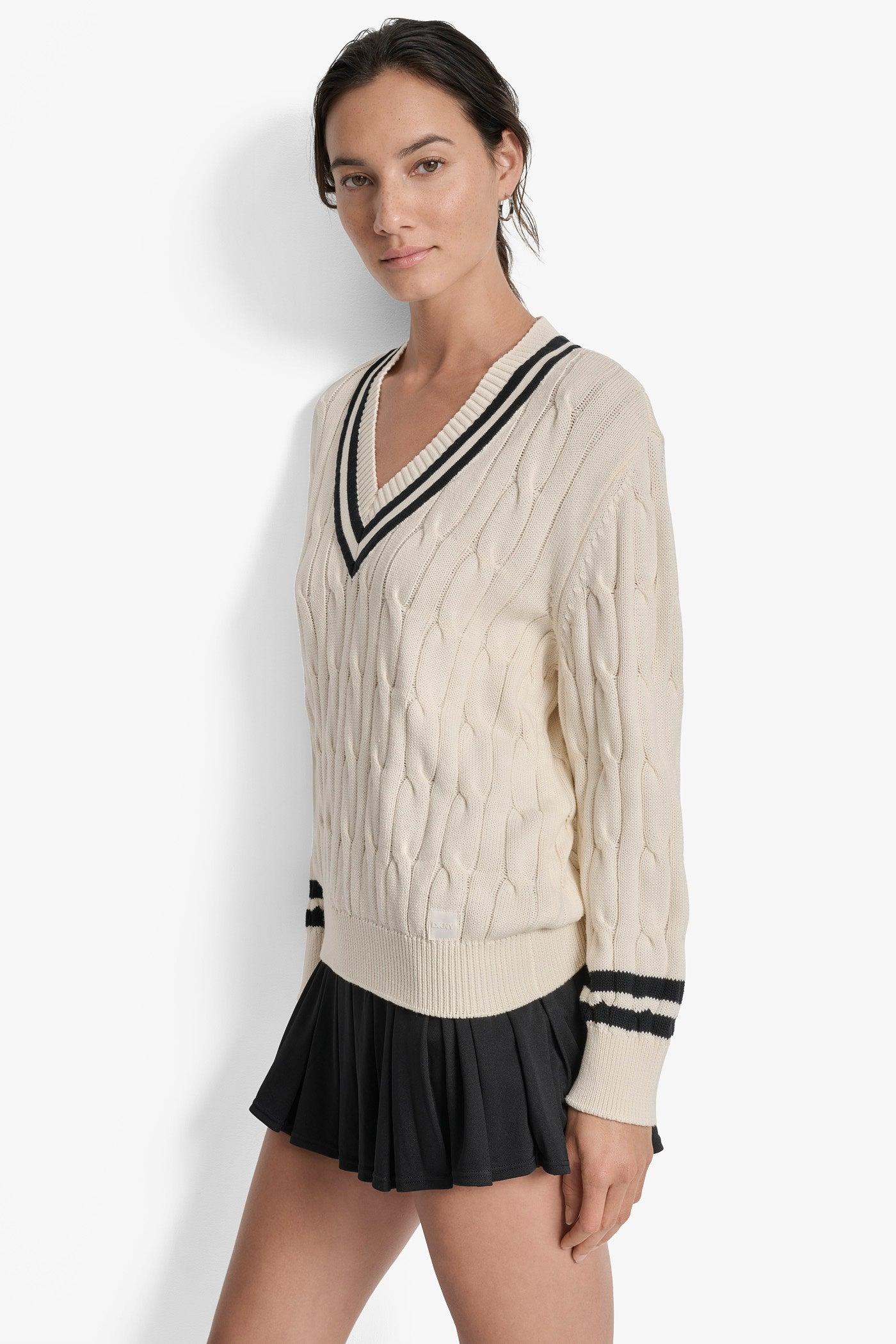 CABLE-KNIT TIPPED SWEATER Product Image