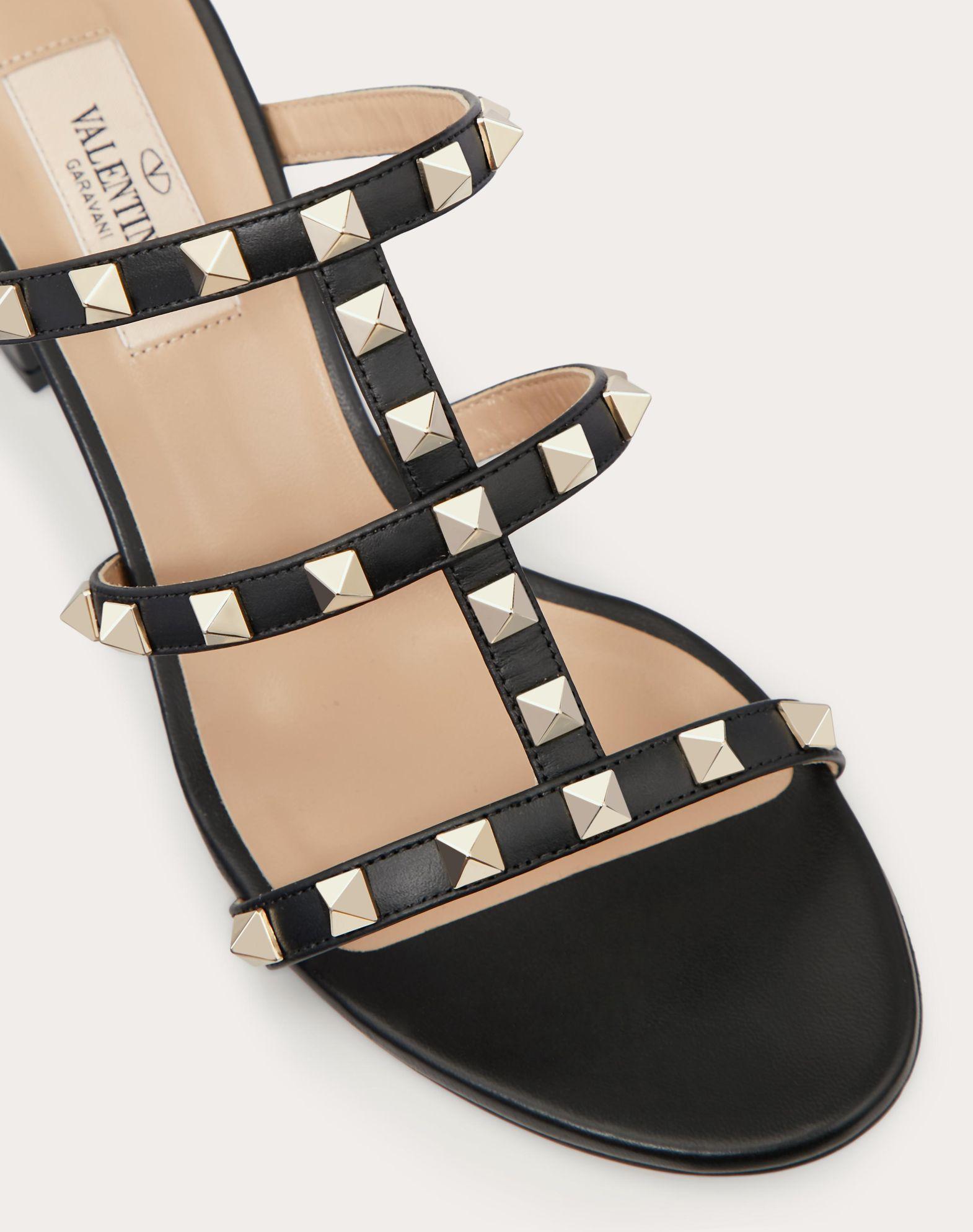 Rockstud Calfskin Leather Slide Sandal 60 Mm Product Image