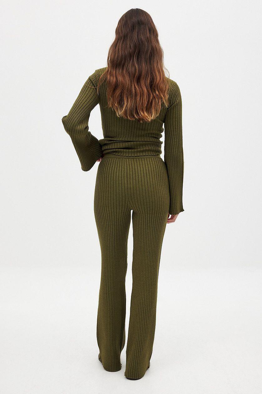 Rib Knitted Trousers Product Image
