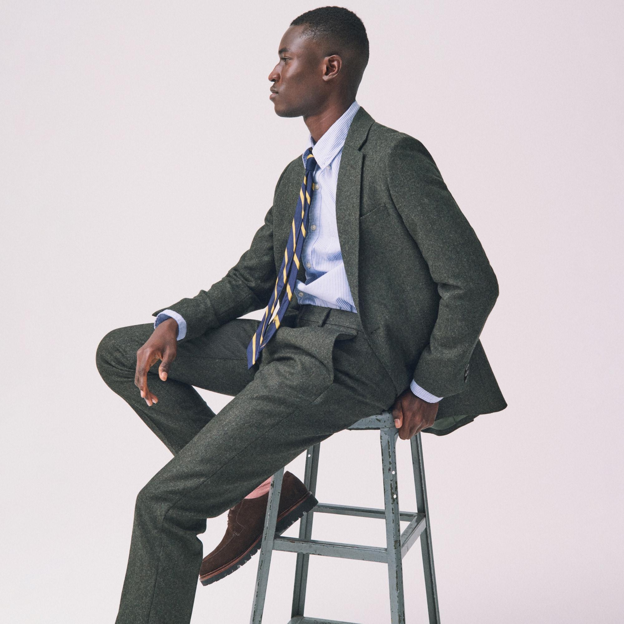 Ludlow Slim-fit suit jacket in English donegal wool tweed Product Image