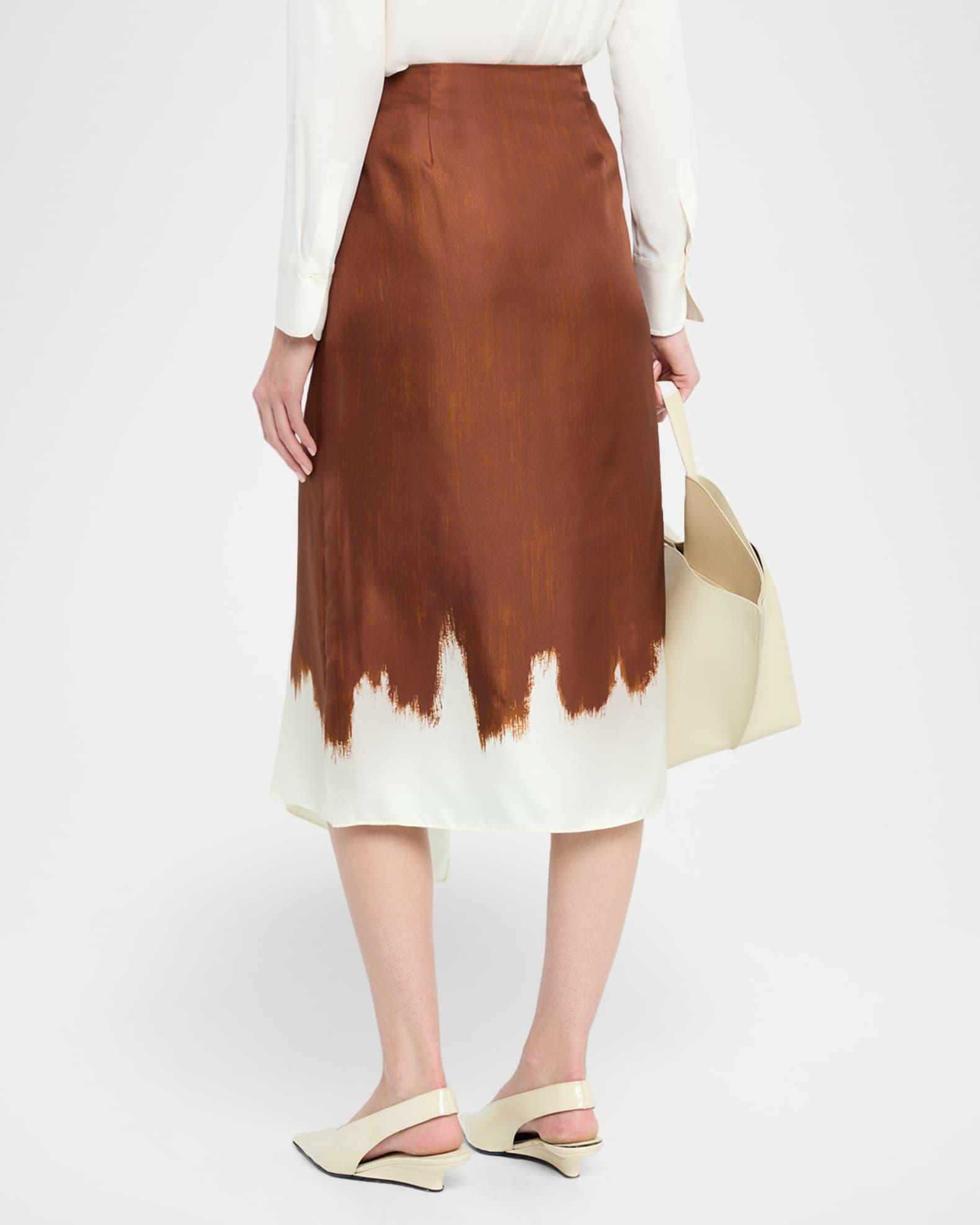 Amery Double Printed Silk Twill Skirt Product Image