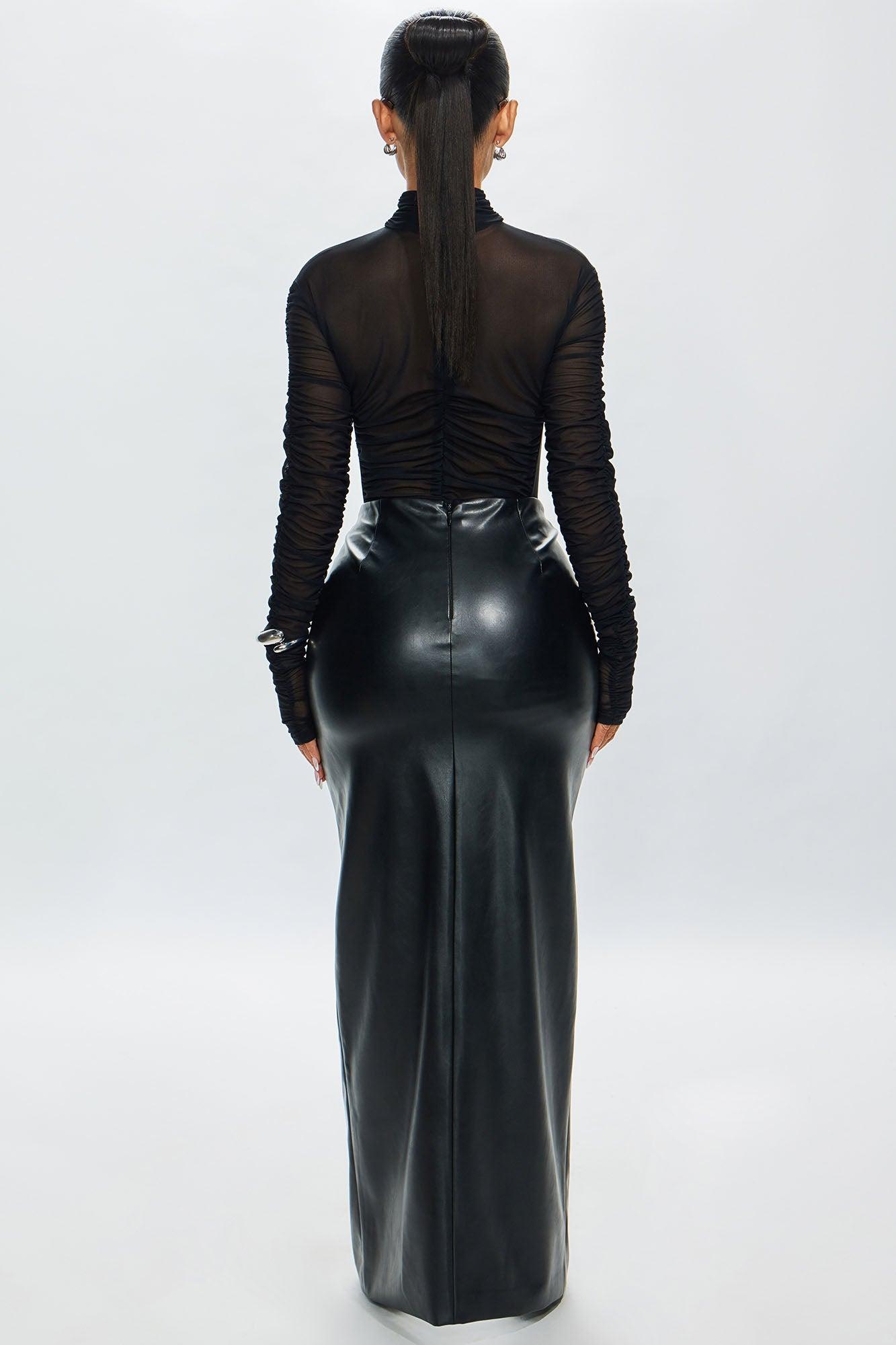 Madeline Sheer Ruched Top - Black Product Image