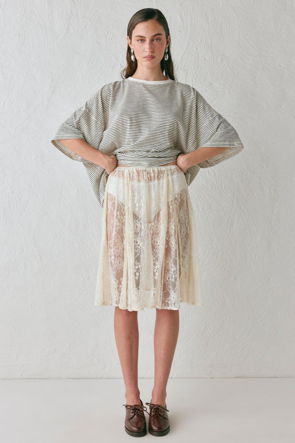 Dorit Lace Midi Skirt Cream Product Image