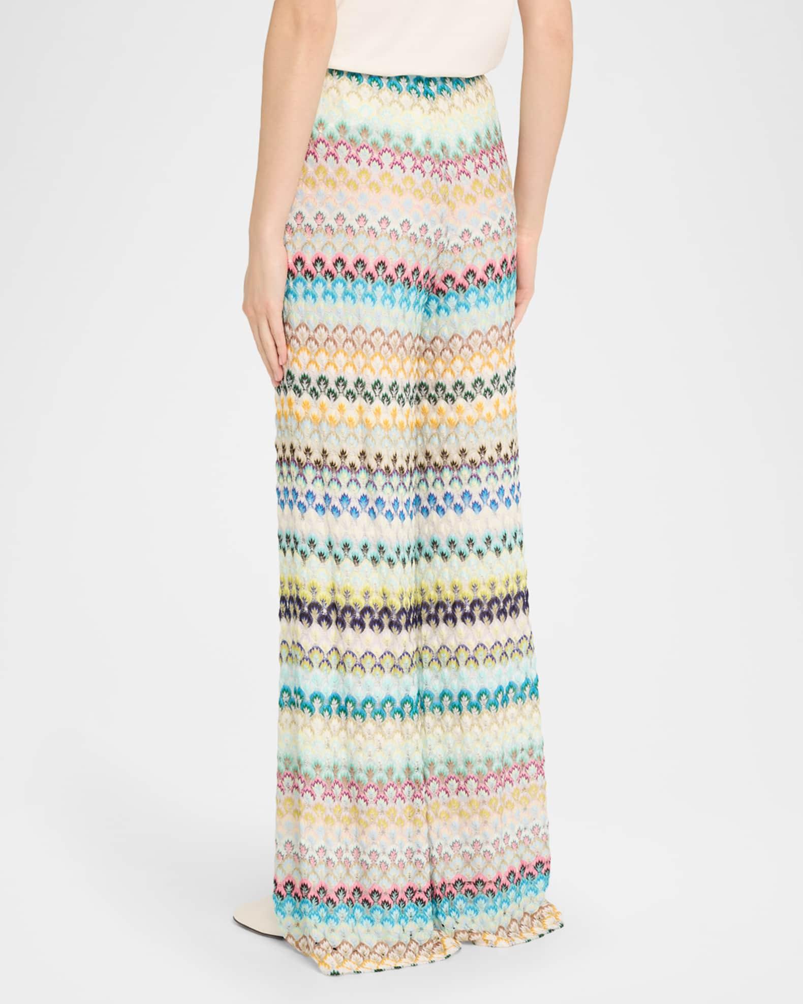 Abstract Floral Lace Wide-Leg Trousers Product Image