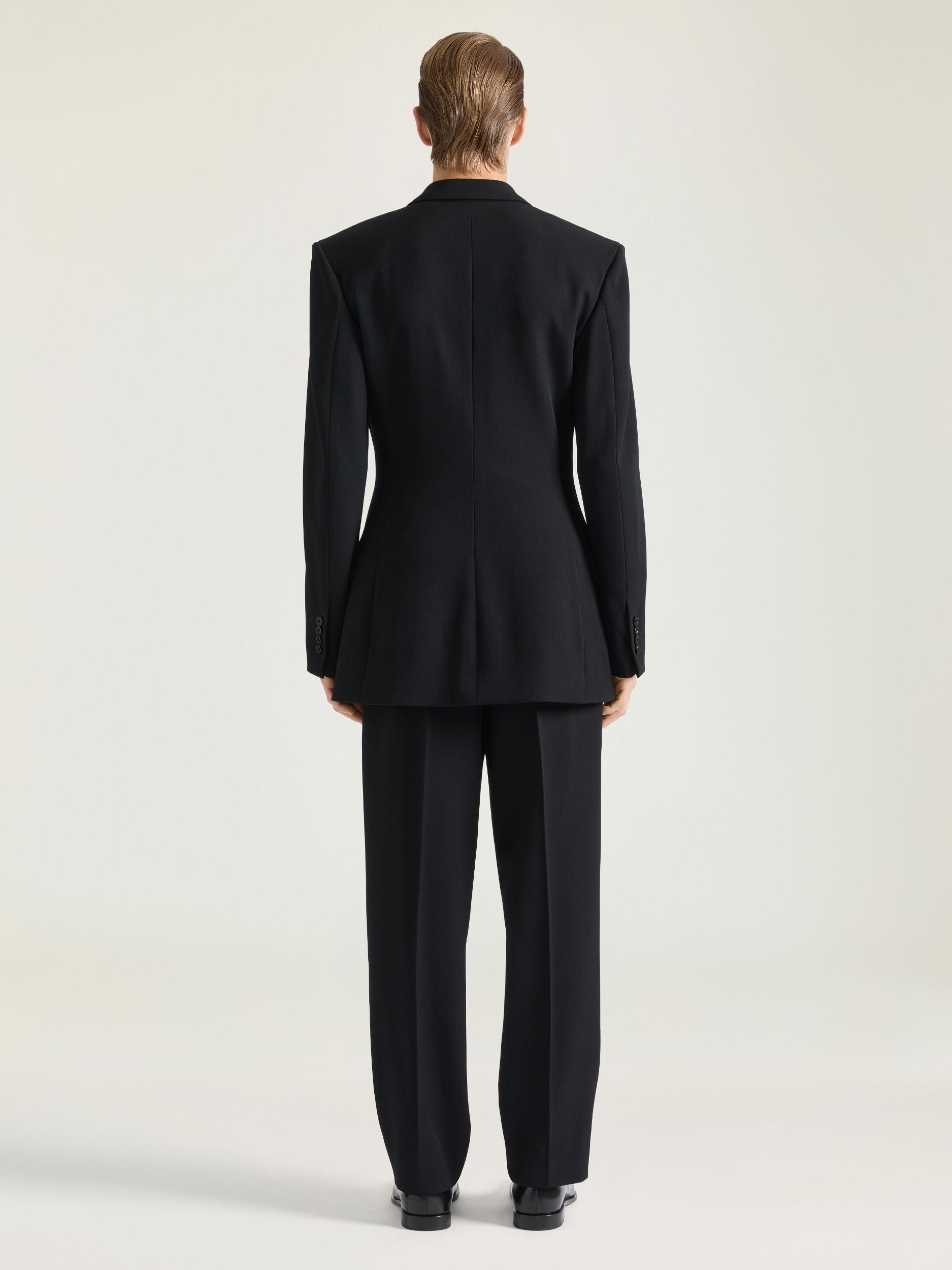 Tailored double pleat trousers in wool twill Product Image