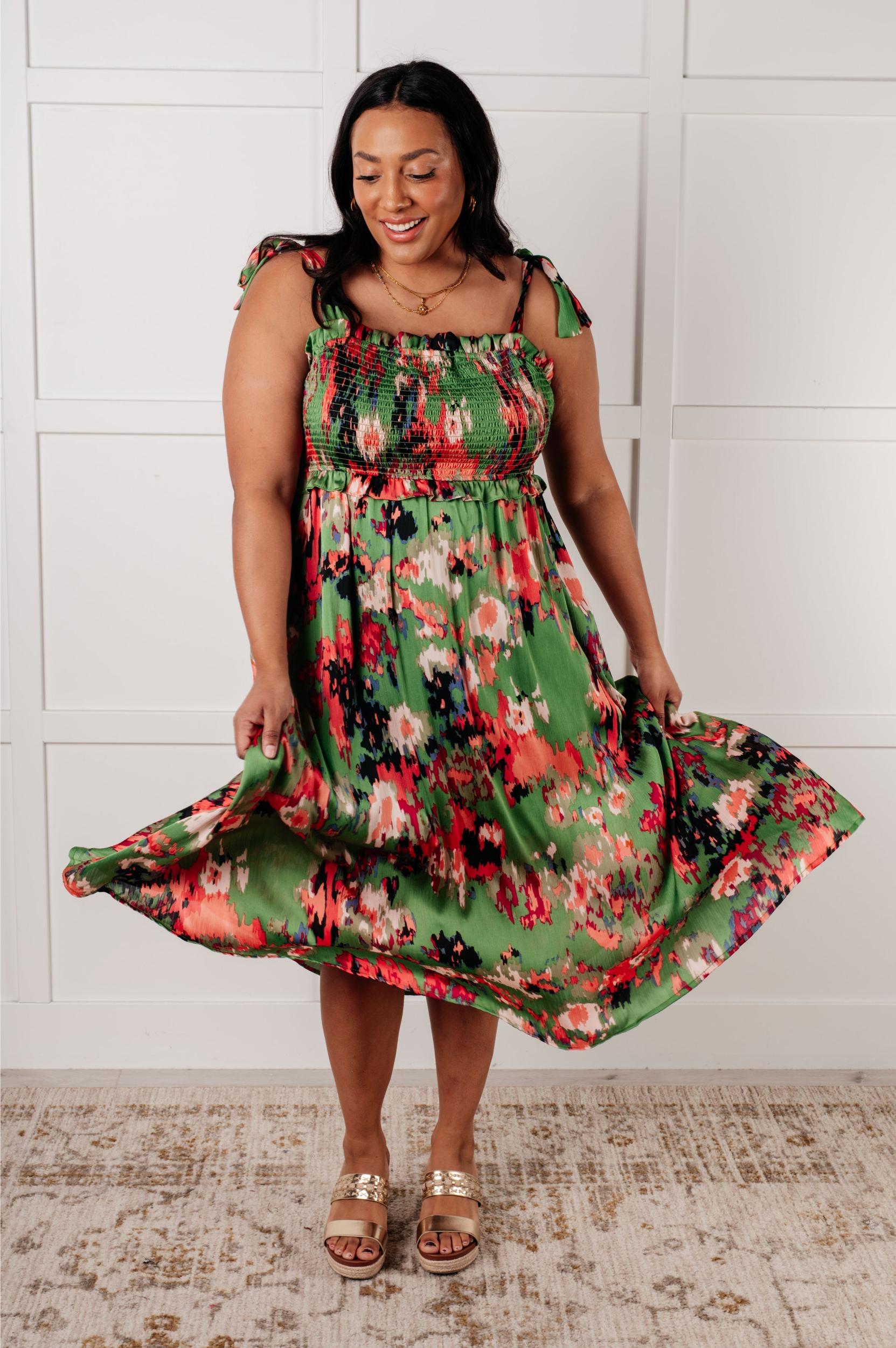 A Little While Longer Dress in Green (Online Exclusive) Product Image