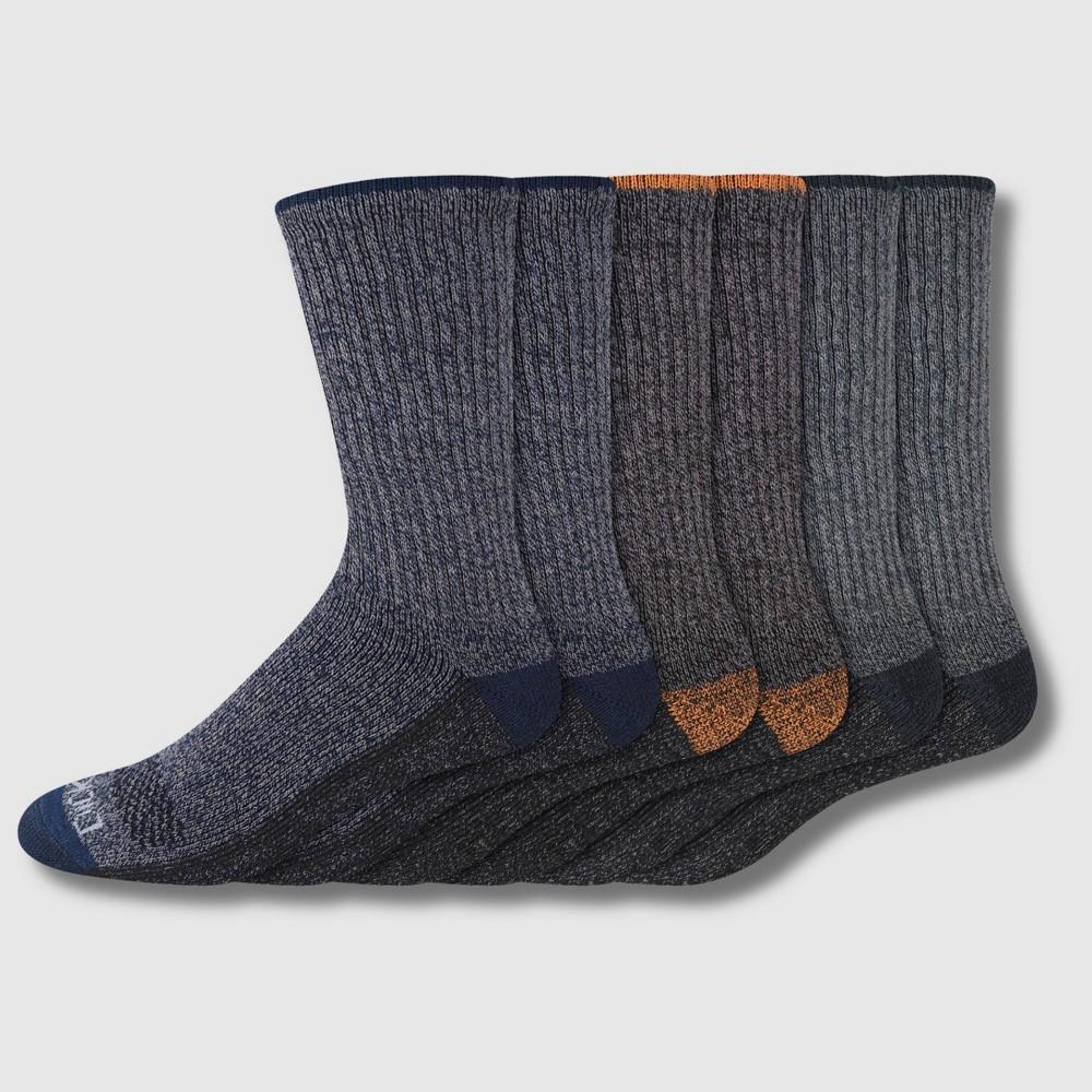 Dickies Men's 6pk Moisture Control Crew Socks - Orange/Blue/Green 6-12 Product Image