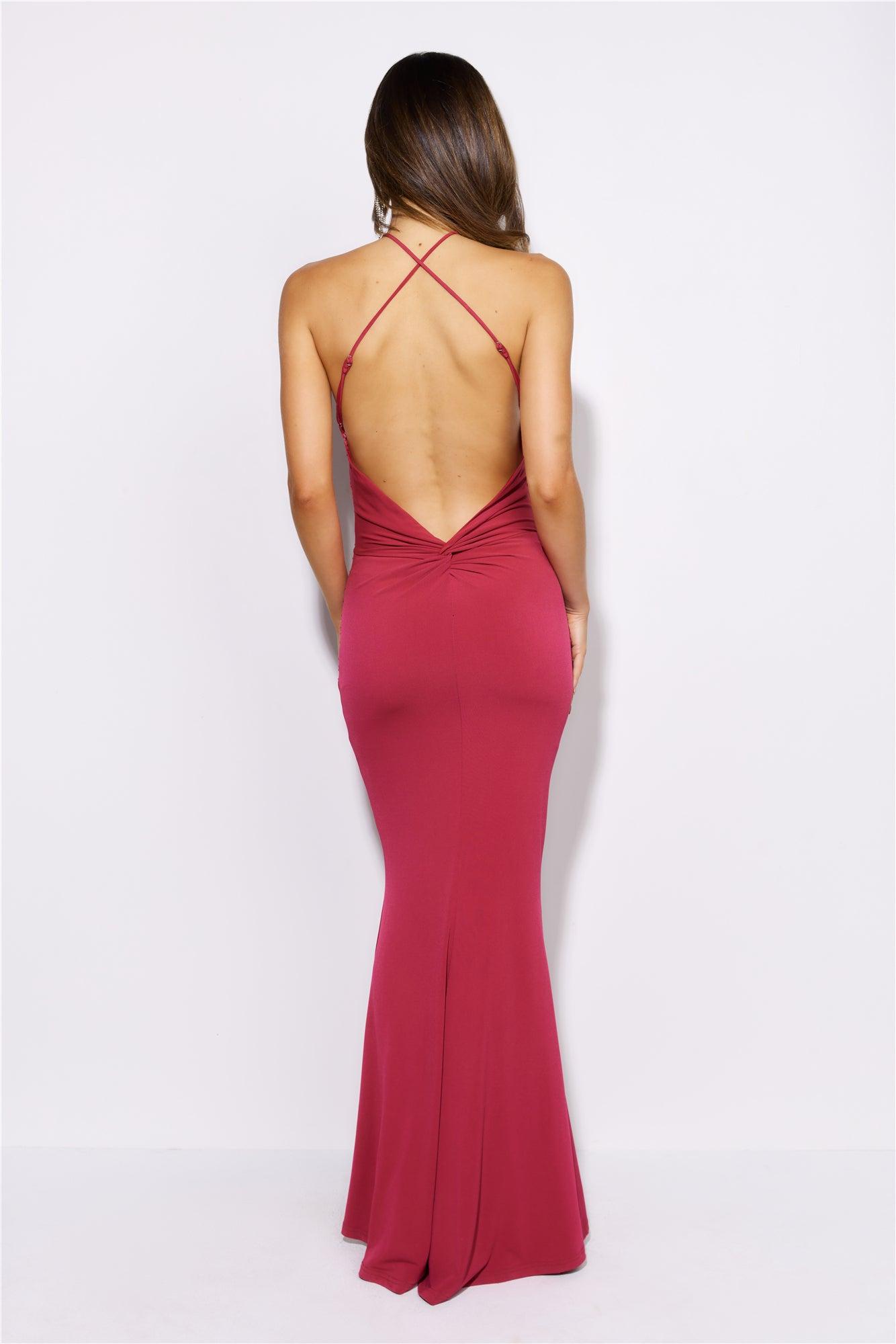 Formal Entrance Maxi Dress Cherry Product Image