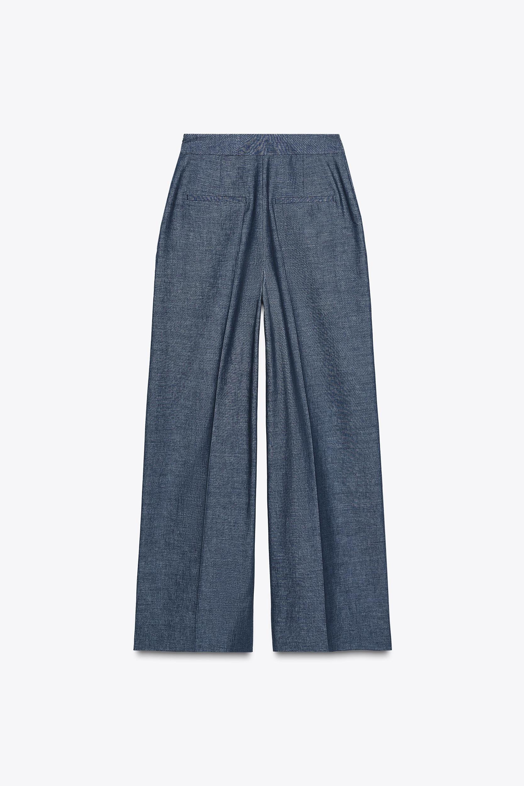 WIDE LEG LINEN PANTS WITH BUTTONS Product Image