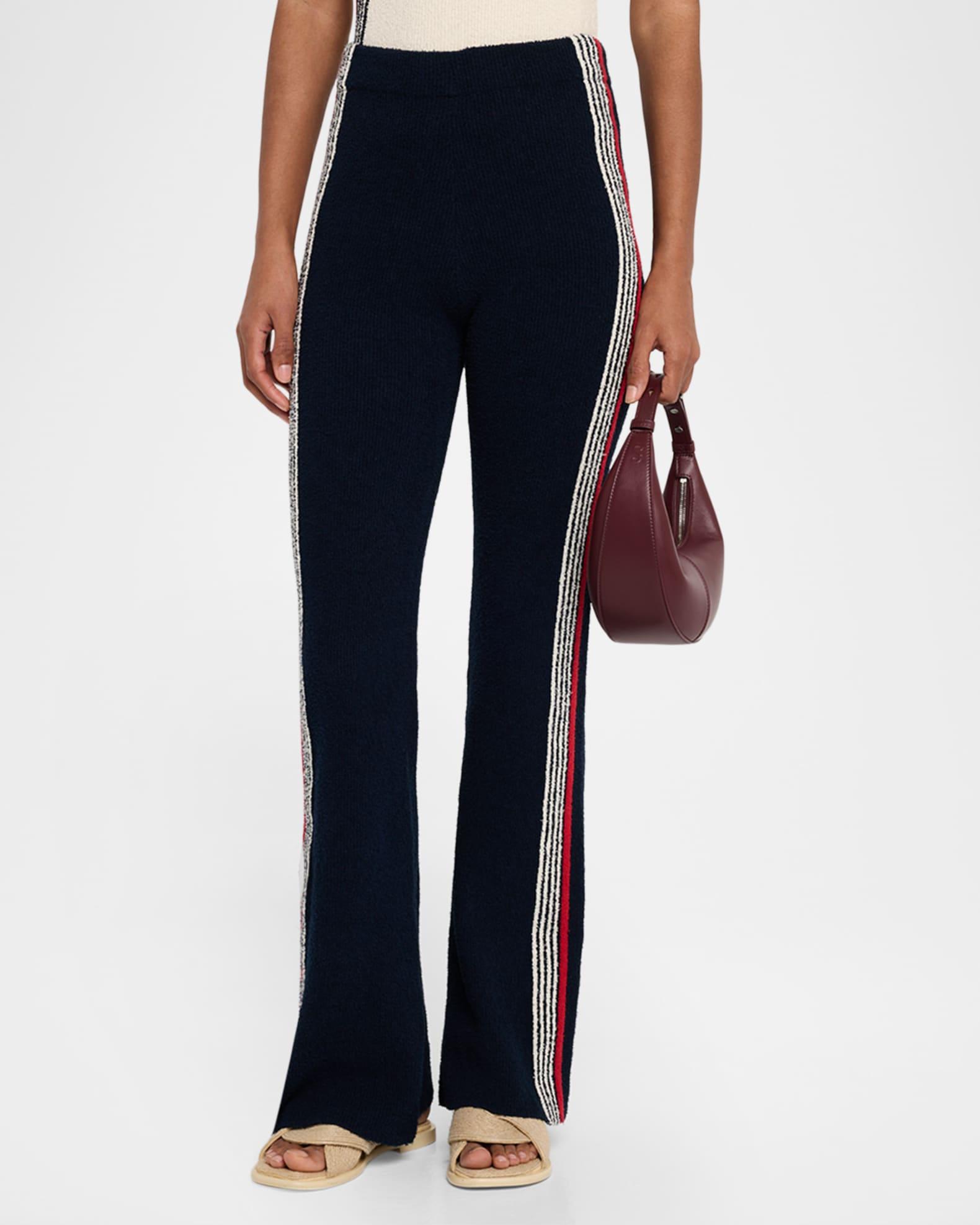 Side Stripe Knit Flare Pants Product Image
