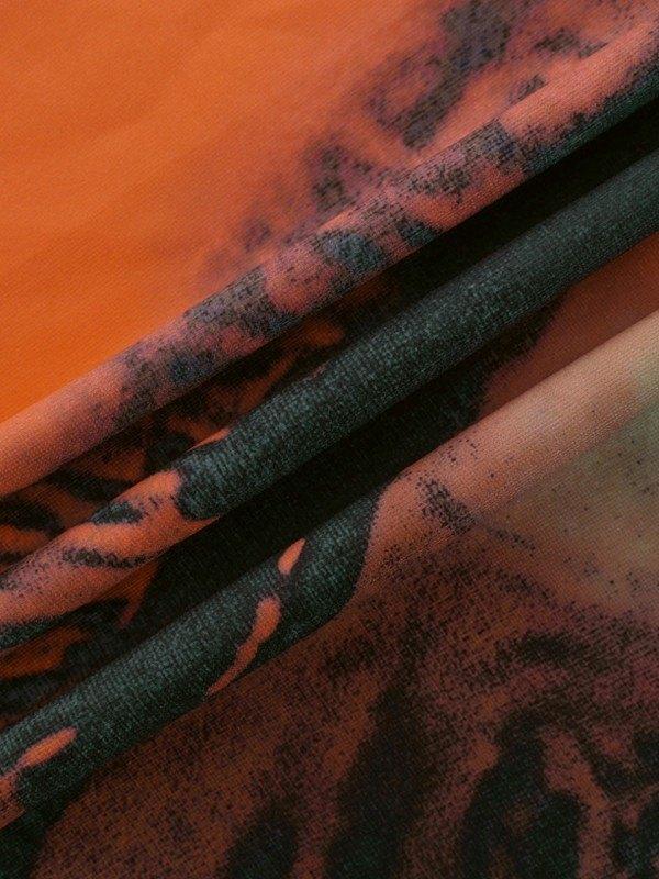 Vintage Eye Print Midi Skirt Product Image