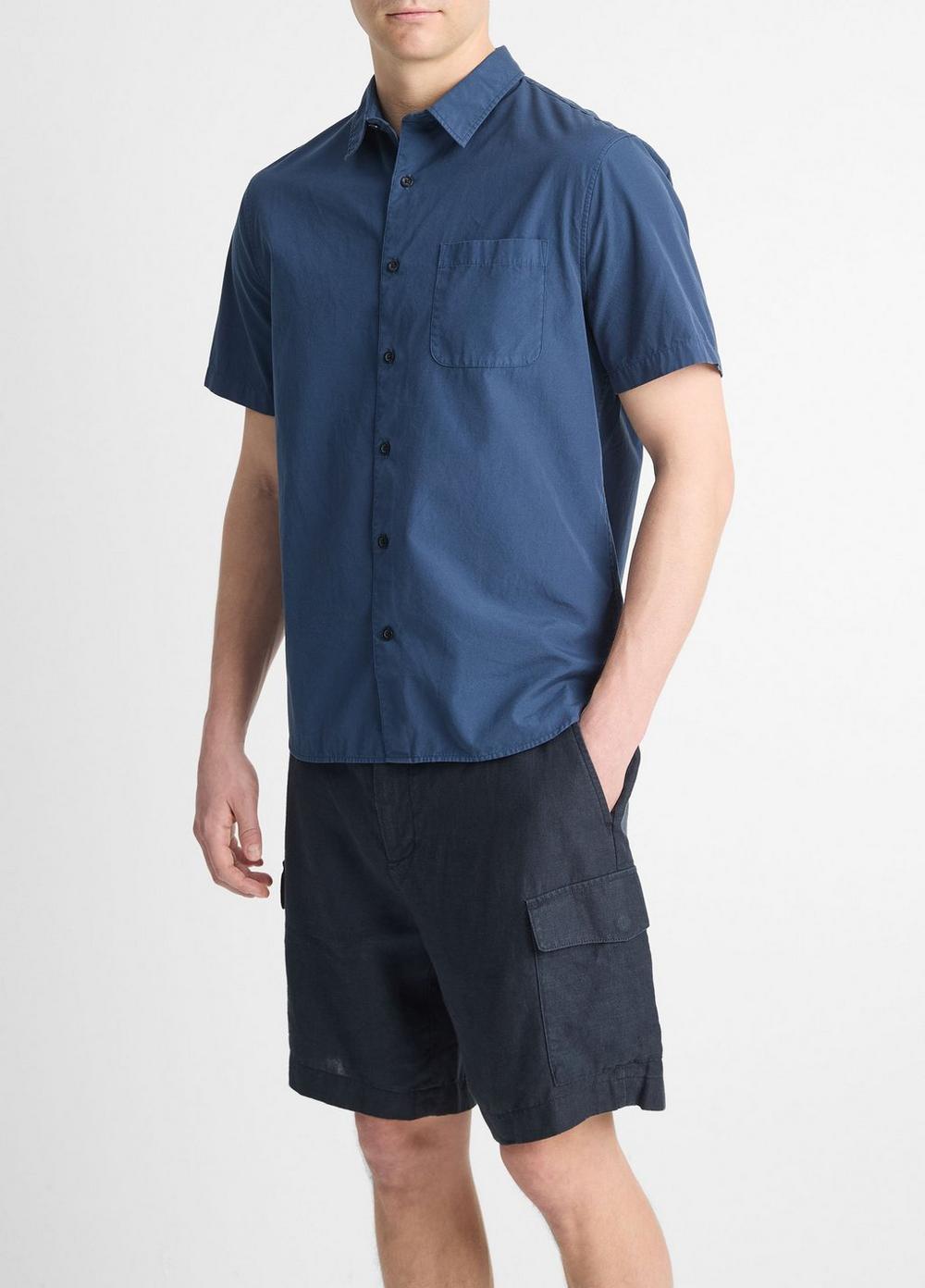 Garment Dye Cotton Poplin Button-Front Shirt Product Image