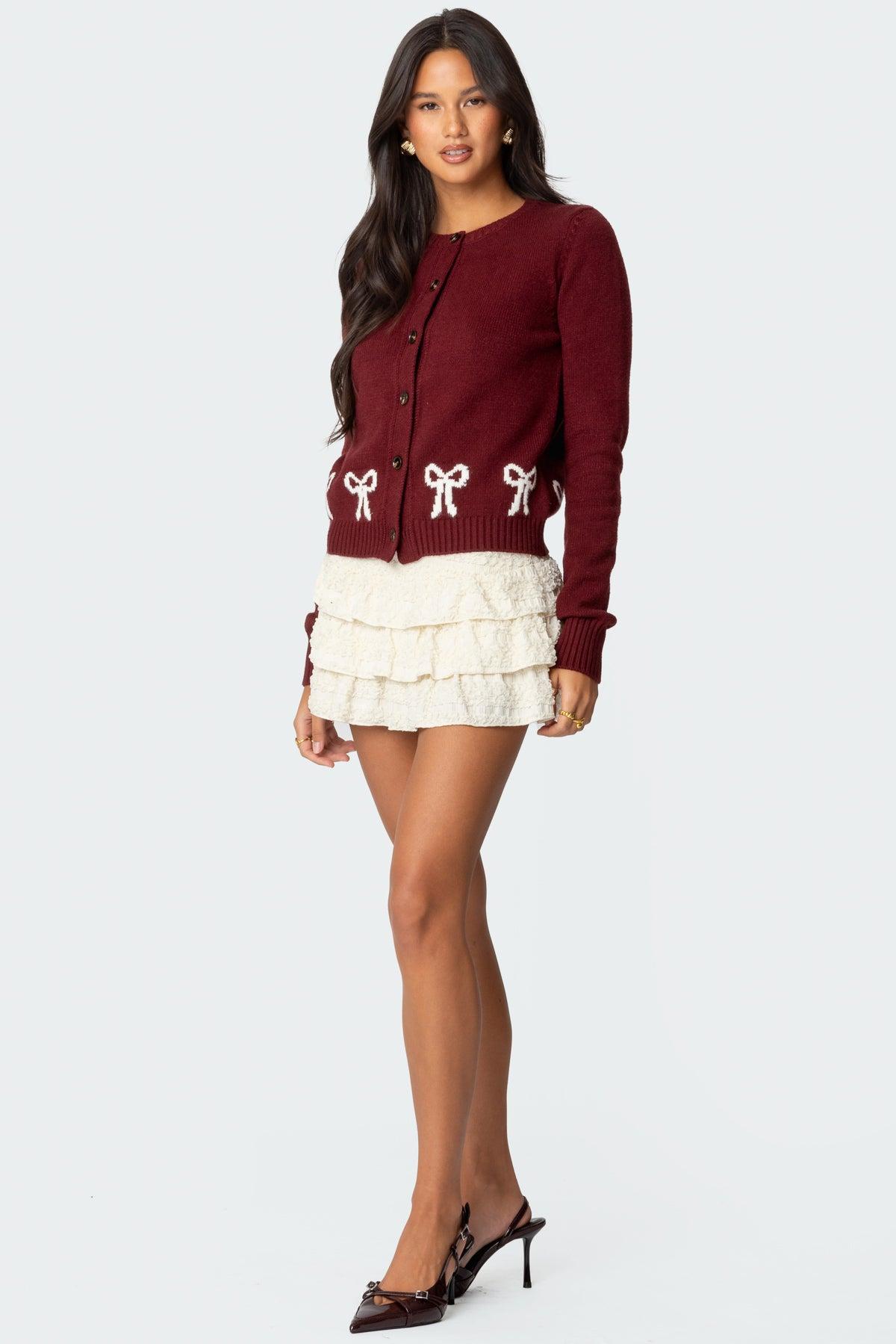 Rona Bow Knit Cardigan Product Image
