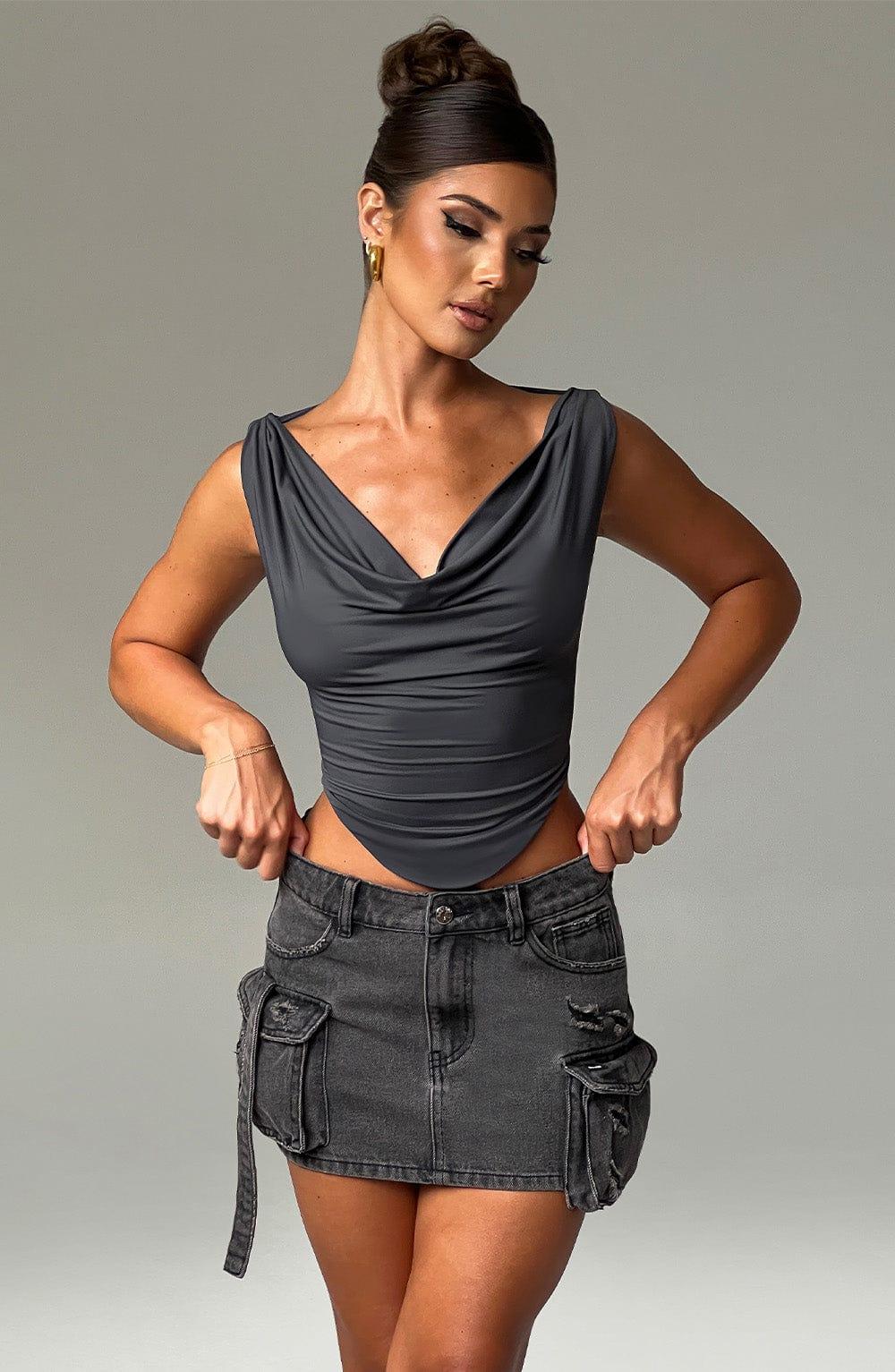 Franziska Top - Charcoal Product Image