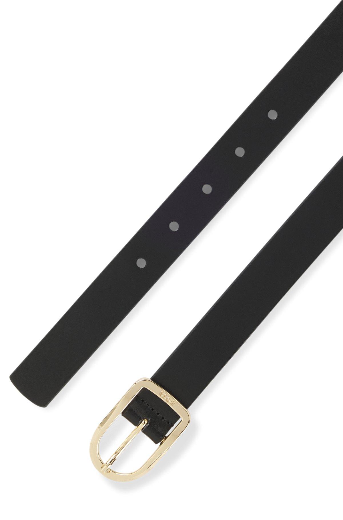 Smooth-leather belt with logo-engraved buckle Product Image