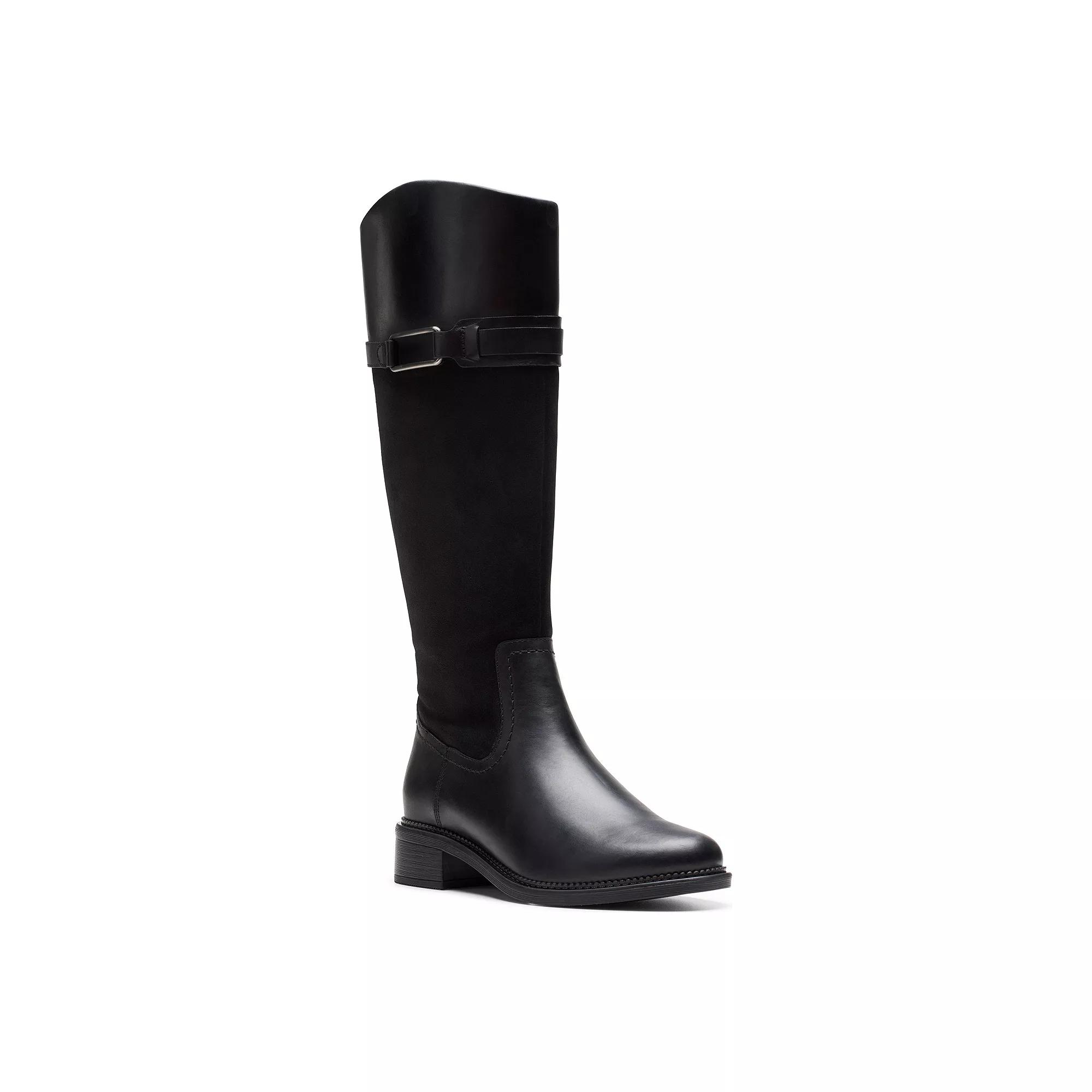Clarks Maye Carly Women's Leather Knee-High Boots, Size: 8.5, Black Product Image