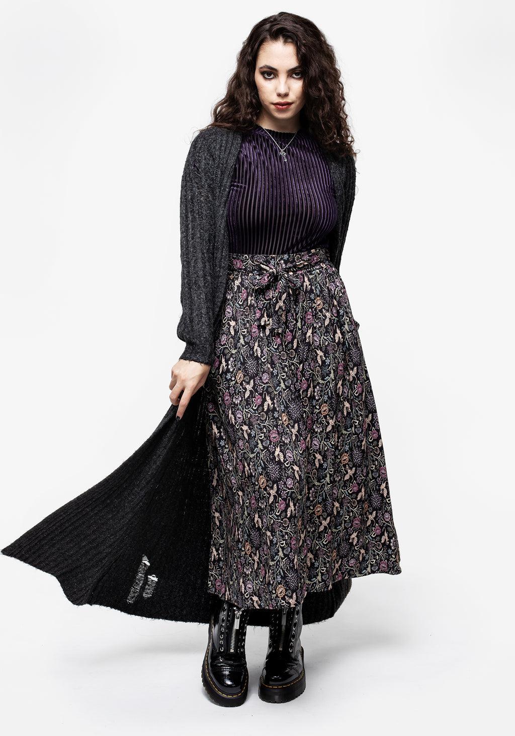 Snapdragon Tie Detail Midi Skirt Product Image