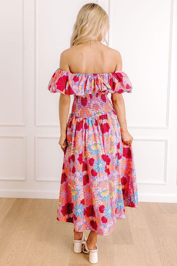 Fiesta Bloom Smocked Midi Dress Product Image