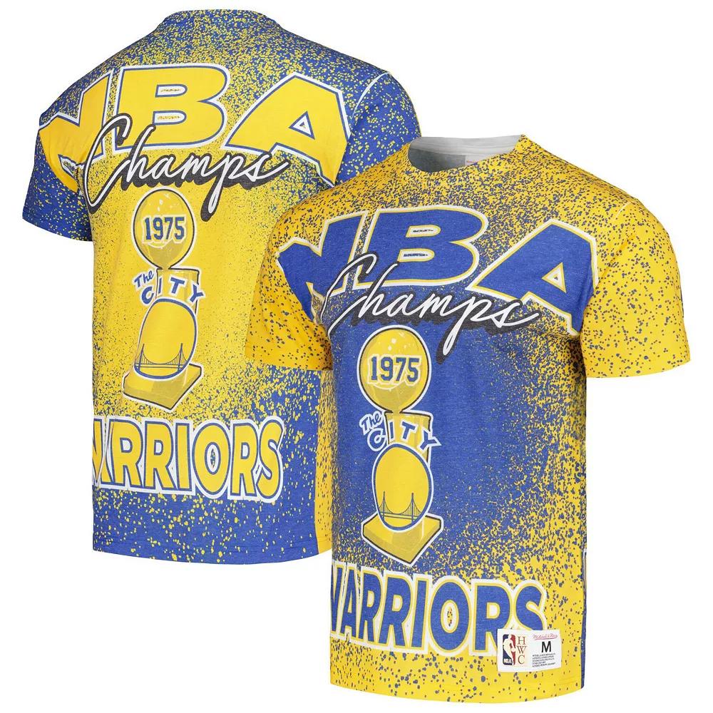 Men's Mitchell & Ness Gold Golden State Warriors Hardwood Classics 1975 NBA Champions Champ City T-Shirt, Size: Medium Product Image