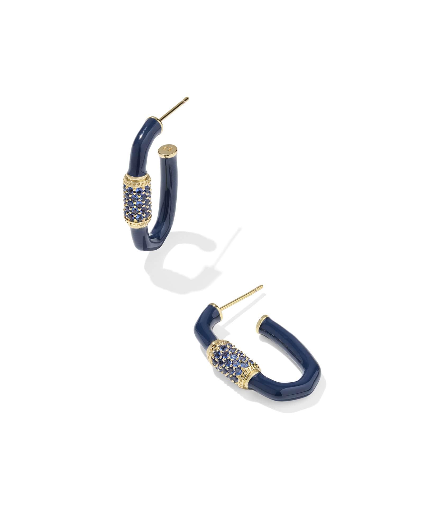 Emery Gold Enamel Hoop Earrings Product Image