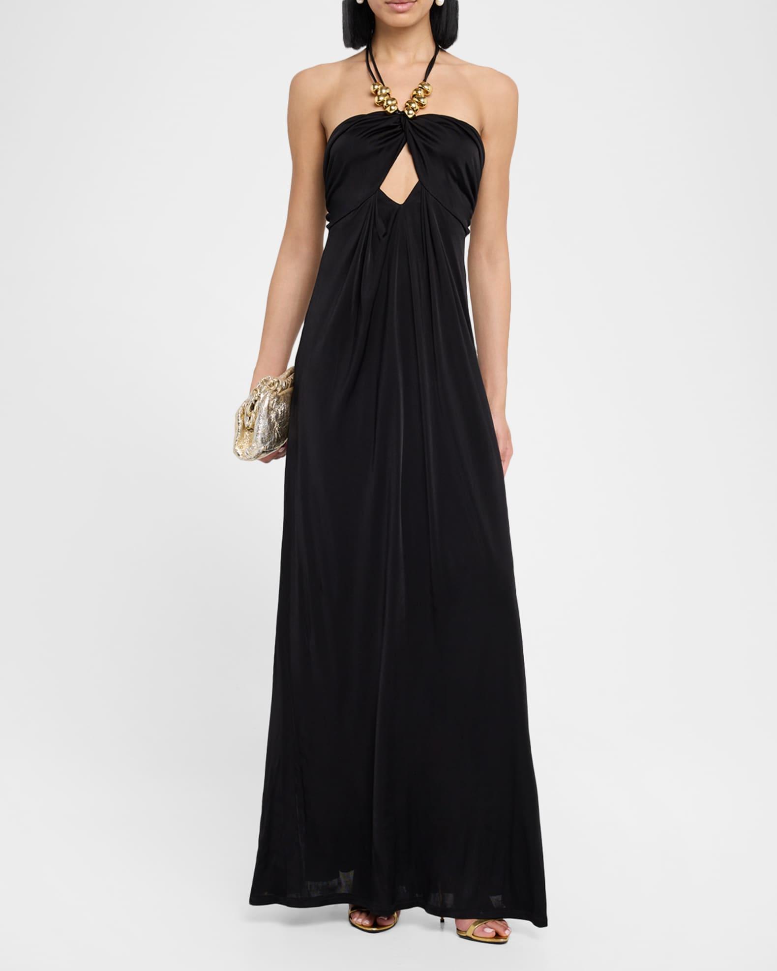 Camryn Cutout Bead-Embellished Halter Gown Product Image