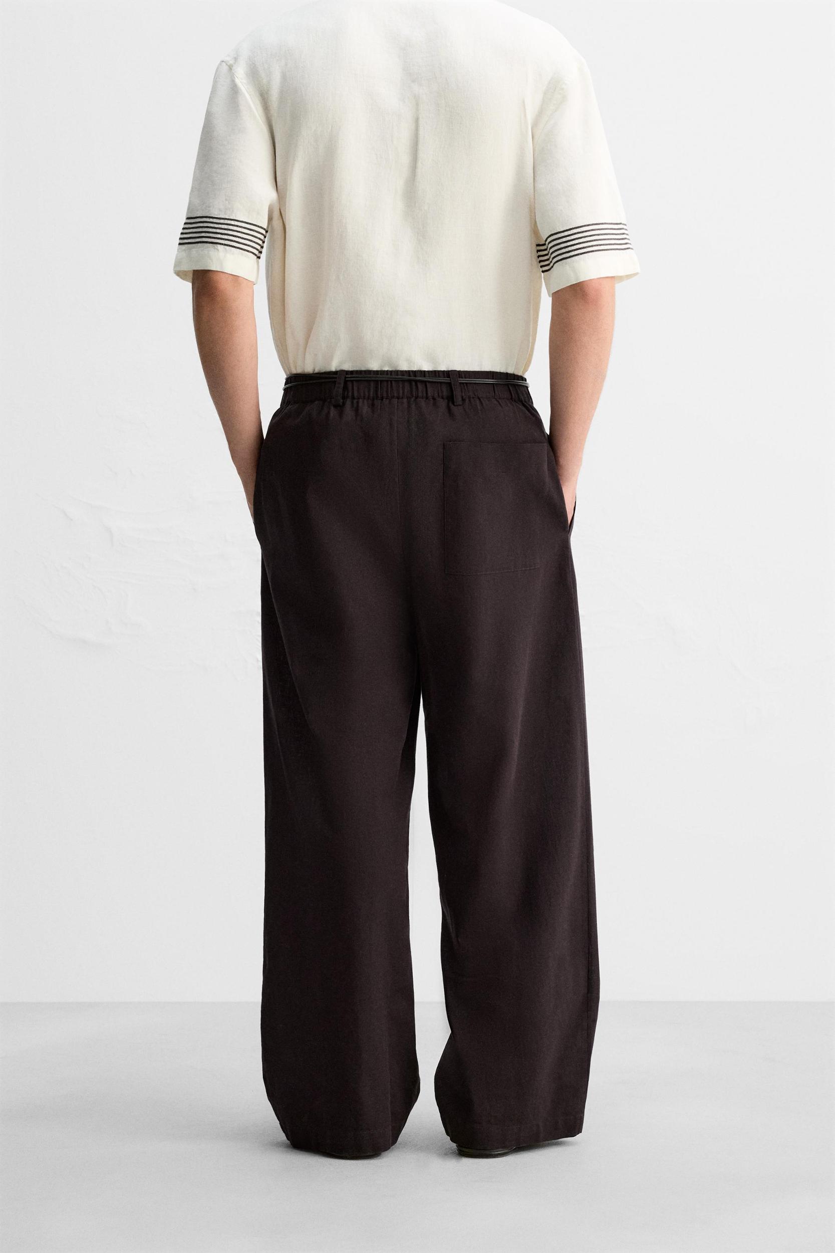 PLEATED COTTON - LINEN PANTS Product Image