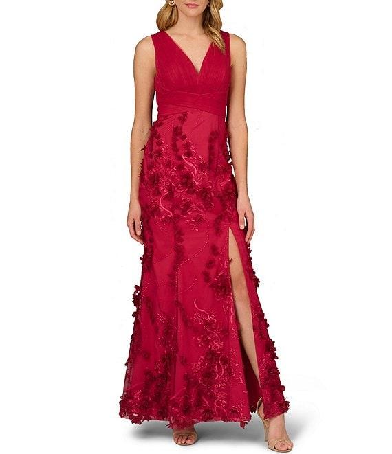 Aidan Mattox V-Neck Sleeveless Front Slit Gown Product Image