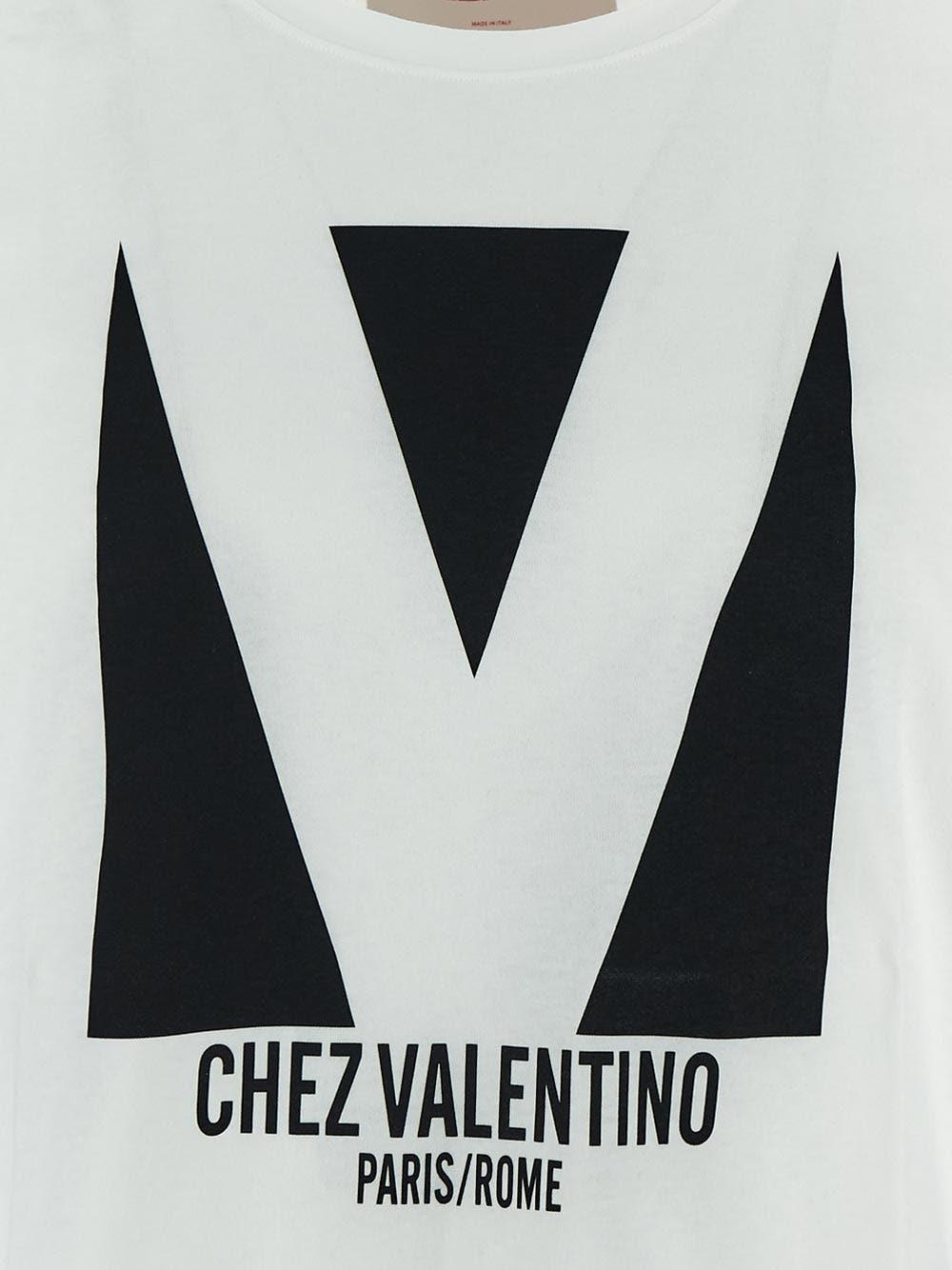 VALENTINO Mens Avorio Logo-print Crew-neck Cotton-jersey T-shirt Product Image