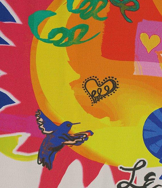 John Mark Open Front 3/4 Sleeve Satin Embroidered Kimono Product Image