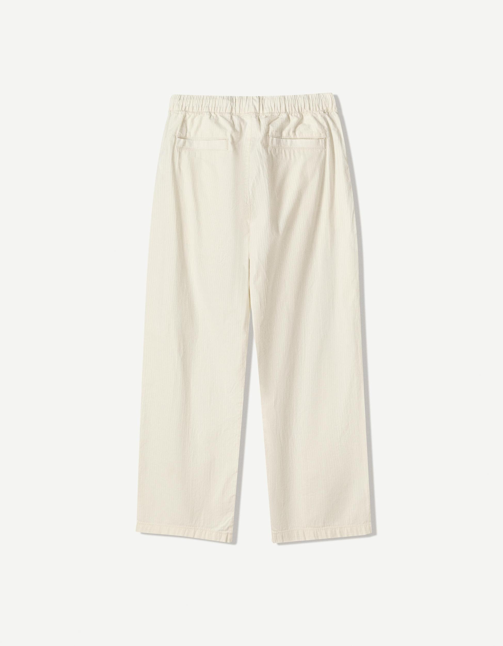 Super baggy fabric striped pants Product Image