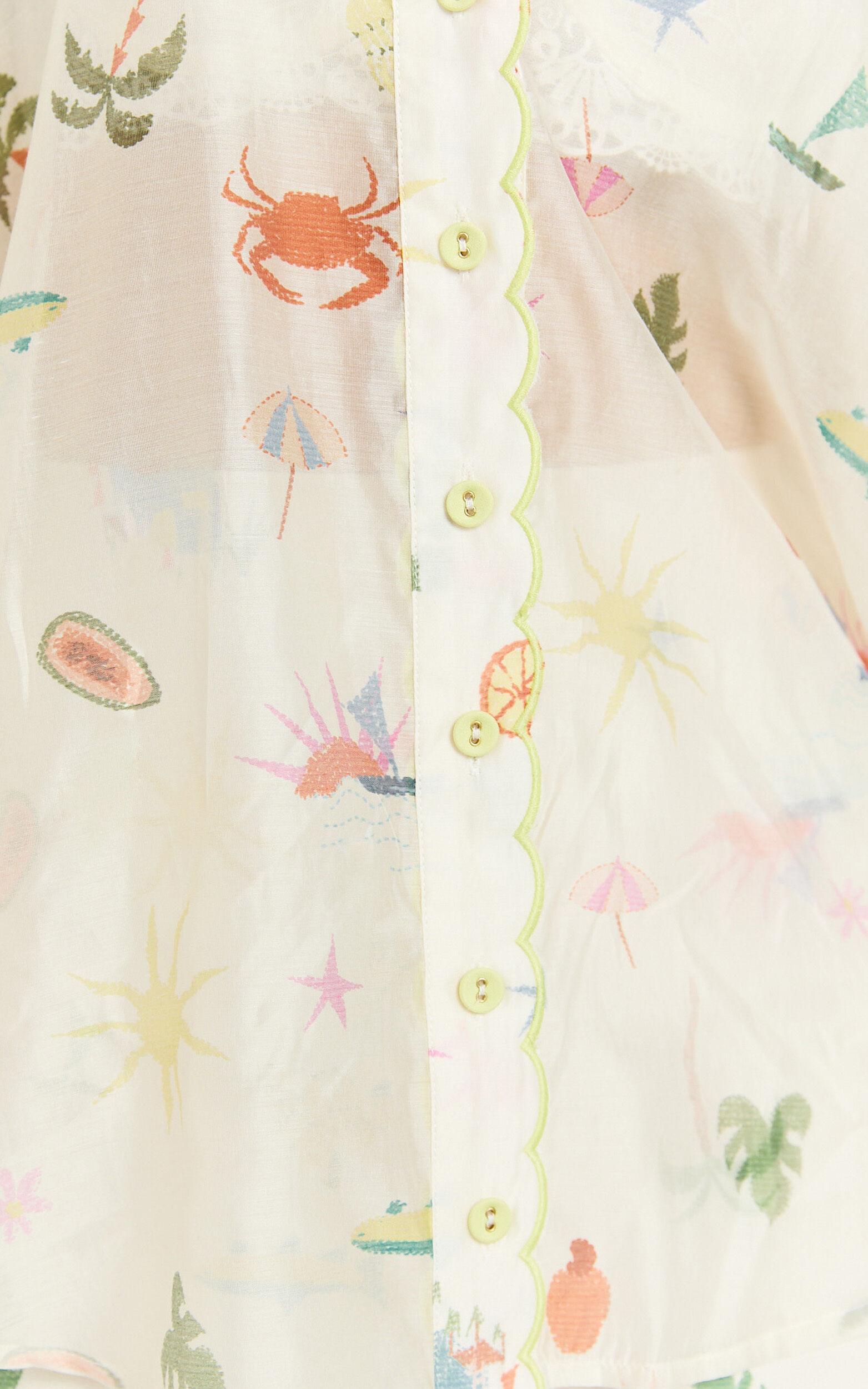 Amalie The Label - Malia Full Sleeve Button Front Blouse in Tropical Oasis Print Product Image