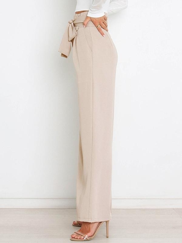 Solid Tie Up Tailored Pants Product Image